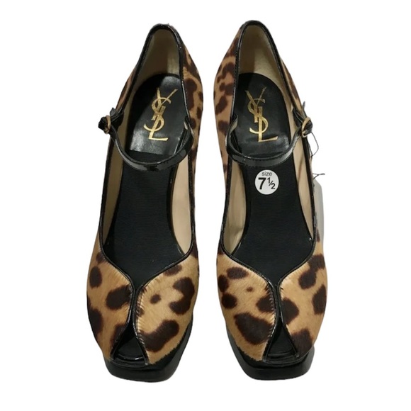 ALDO Leopard Print Pony Hair Peep Toe Platform - Picture 8 of 9